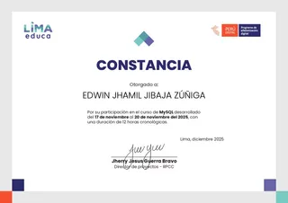 Constancia de participación Skill — Curso MySQL