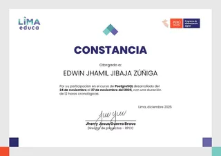 Constancia de participación Skill — Curso PostgreSQL
